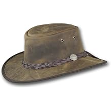 Foldaway Drover Hat in Rustic Cattle Leather by Barmah