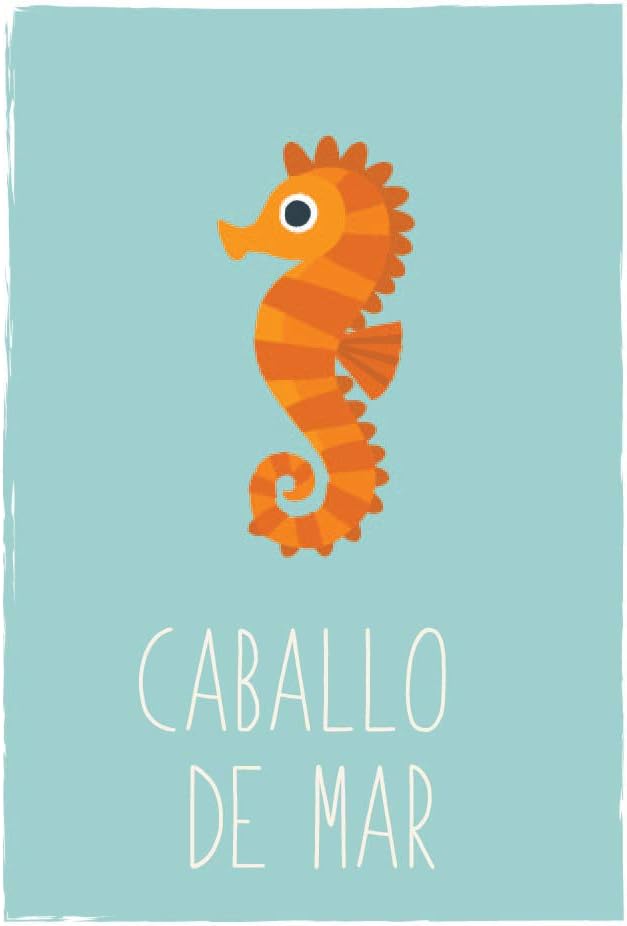 Kindred Sol Collective Ocean Animals Wall Cards Spanish, Nautical Nursery Room Decor, Kids Marine, Prints for Bedroom or Classroom, set of 8 5x7”