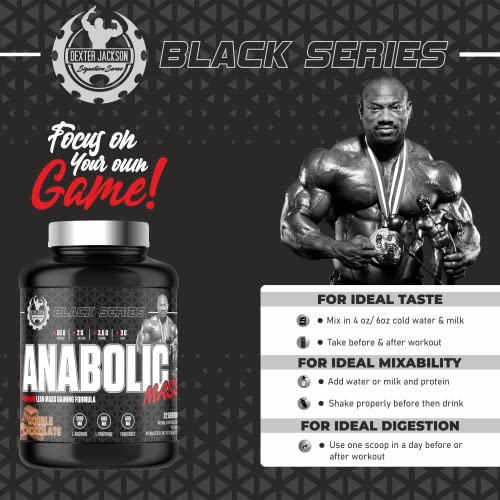 Image of Dexter Jackson Black Series Anabolic | Premium Lean Mass Gainer | Double Chocolate Flavor | 22 Serving, 6Lbs