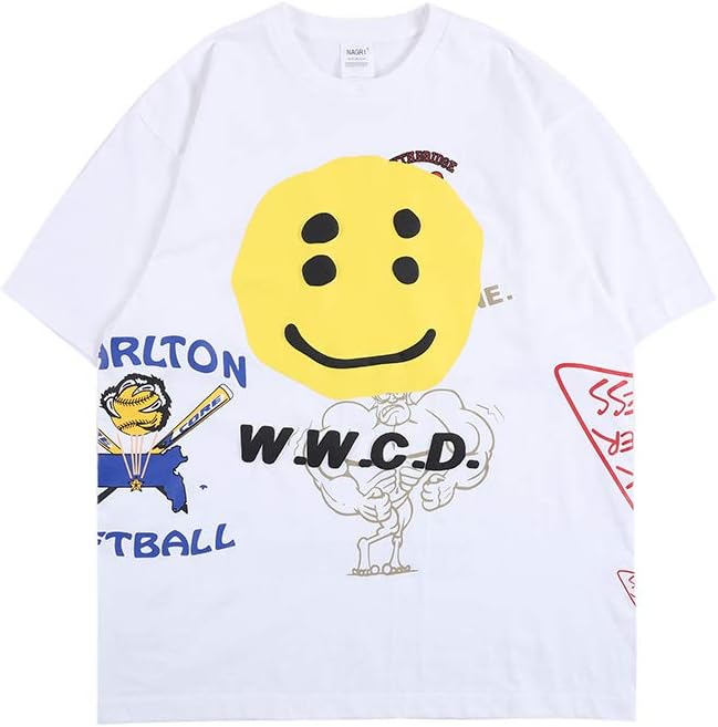 cpfm.xyz Kanye WWCD T Shirt Hip Hop Smile Face Shirts Rap Music Tee Black White