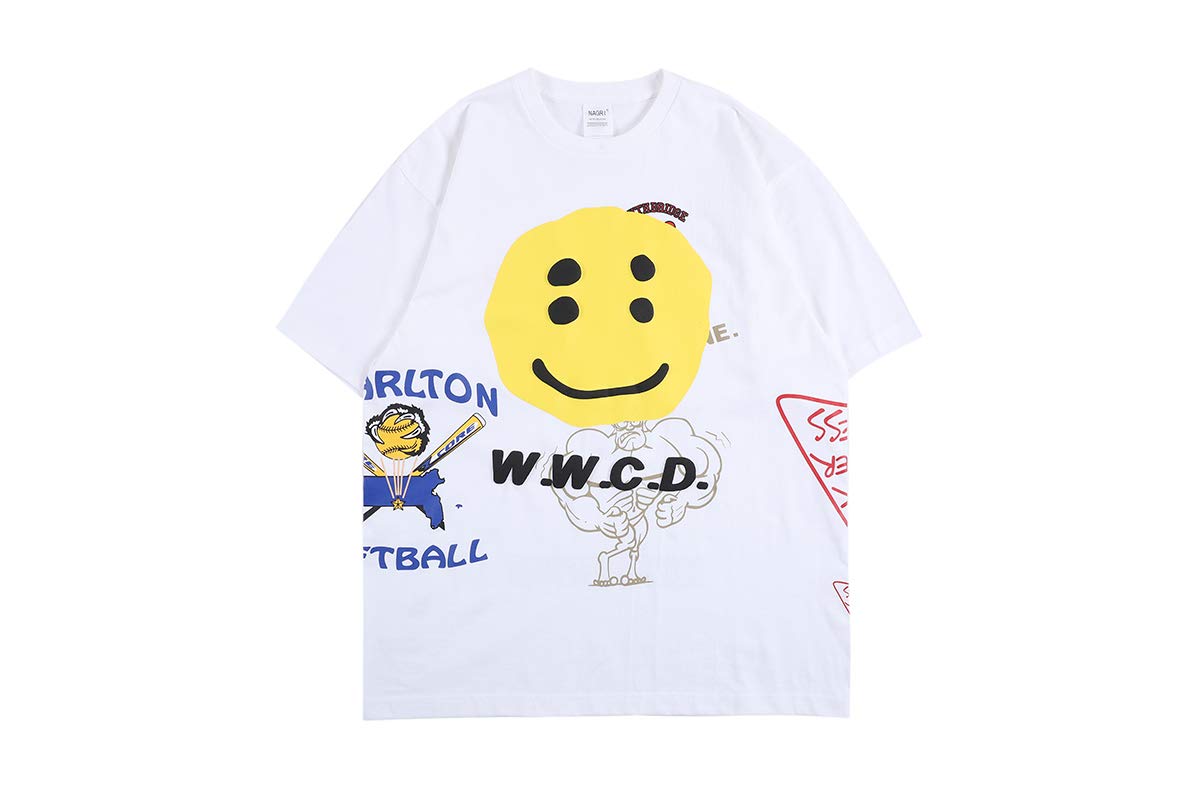 cpfm.xyz Kanye WWCD T Shirt Hip Hop Smile Face Shirts Rap Music Tee Black White