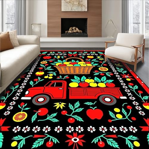 Design&I Low Pile Flatwoven Area Rug 6x9, Holiday Caravan with