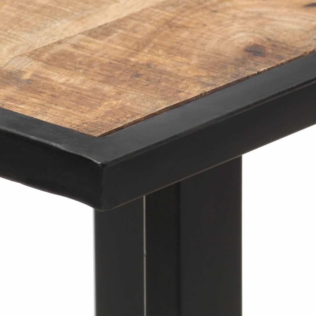 Tavolo da pranzo da 120 cm, in legno di mango grezzo con struttura in ferro verniciato a polvere, massiccio, salvaspazio, moderno, per sala da pranzo, cucina e soggiorno, stabile tavolo da