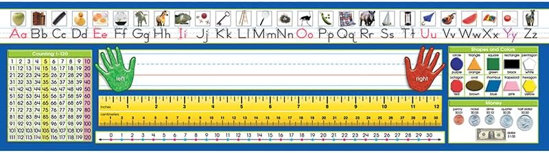 North Star Teacher Resources Primary Traditional Manuscript Counting 1-120 Desk Plates, Pack of 36