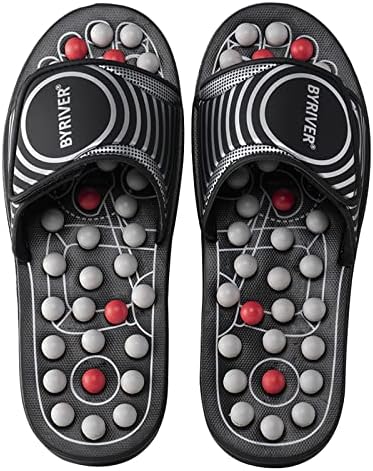 BYRIVER Foot Massager for Plantar Fasciitis, Reflexology Slippers Sandals, Massage Tools Relaxation Gifts for Mom Dad (02M)