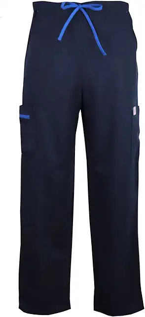 Navy Stretch Cargo Yoga Scrub Pants with 5 Pockets for Dental Elderly Carers
