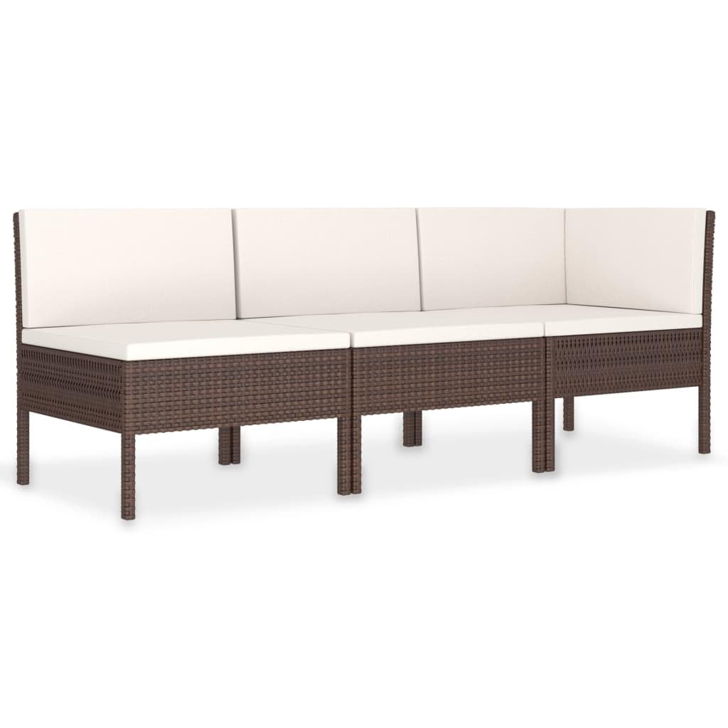 Mobilier de jardin en résine tressée marron et coussins haut de gamme