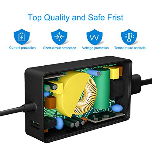 Surface Pro Surface Laptop Charger,44W 15V 2.58A Power Supply Compatible Microsoft Surface Pro 6 Pro 7 Pro 4 Pro 3 Pro X,Surface Laptop 1/2/3,Surface Go 1/2,Surface Book 1/2/3 With A Storage Pouch #TOP2