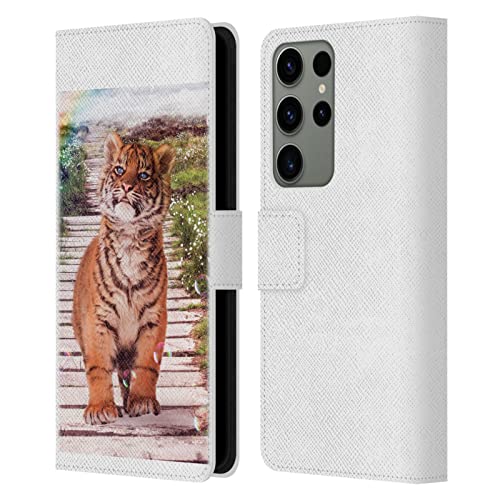 Étui portefeuille en cuir Samsung S23 Ultra Head Case Designs Simone Gatterwe Tigre