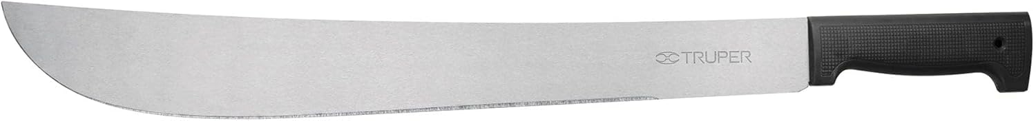 TRUPER T-460-18BB Black Handle 18" Straight Blade Machete, Rivetless in Bag