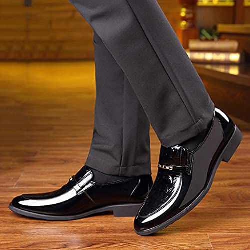 Men's Business Leather Shoes,Banquet Wedding Prom Dress Shoes British Work Office Formal Shoes,Black- 44/UK 9.5/US 102