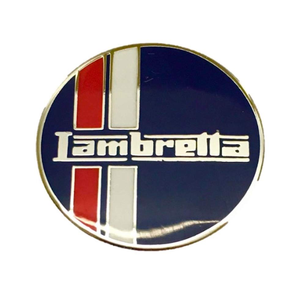 Lambretta Circle Two Stripe Enamel Pin Badge Blue