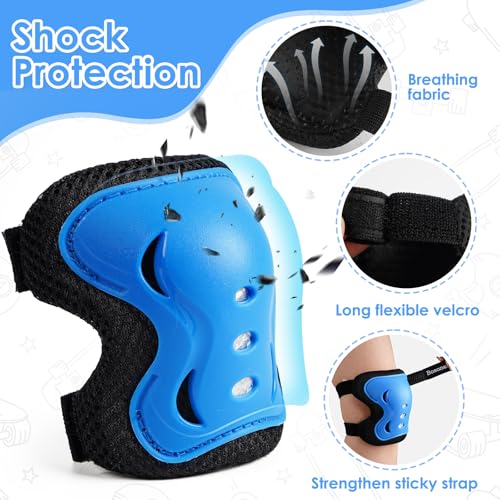 Image of BOSONER Kids /Youth Knee Pad Elbow Pads Guards Protective Gear Set for Roller Skates Cycling BMX Bike Skateboard Inline Skatings Scooter Riding Sports
