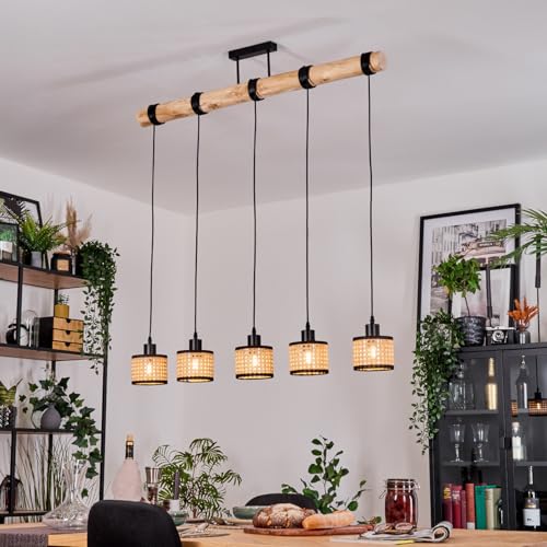Suspension Noir et Écru Ramila 5 lumières au design chic et épuré