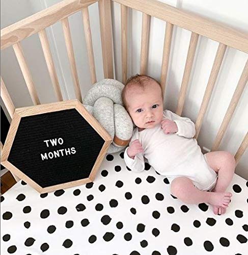 Crib Sheet Set | Toddler Sheet Set 2 Pack 100% Jersey Cotton Black And White Abstract Stripes And Dots #TOP2