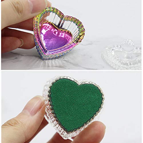 Kalolary 2 Stück Nagel Kristall Glasschale, Glasnagel Dappenschale mit Deckel Herzförmig Kristallbecher Nagel… – Bild 6