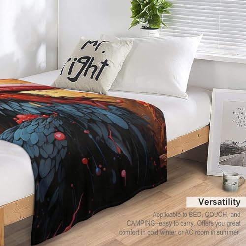 Couvre-lit motif calao géant couverture polaire flannel douce anti-froid pour lit 180x200 - 7
