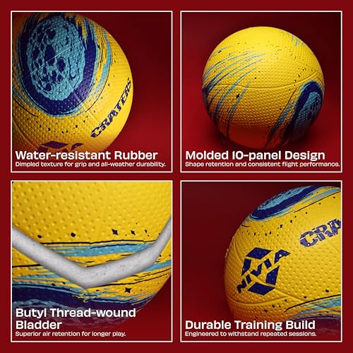 Nivia Crater Volleyball, Size 4, Yellow/Blue - Image 6