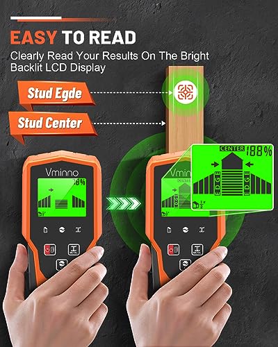 Stud Finder Wall Scanner Kit, 6 in 1 Electronic Wall Stud Finder Tool with Upgraded Smart Sensor, Wall Scanner with HD LCD Display and Audio Alarm for Wire and Water Pipe