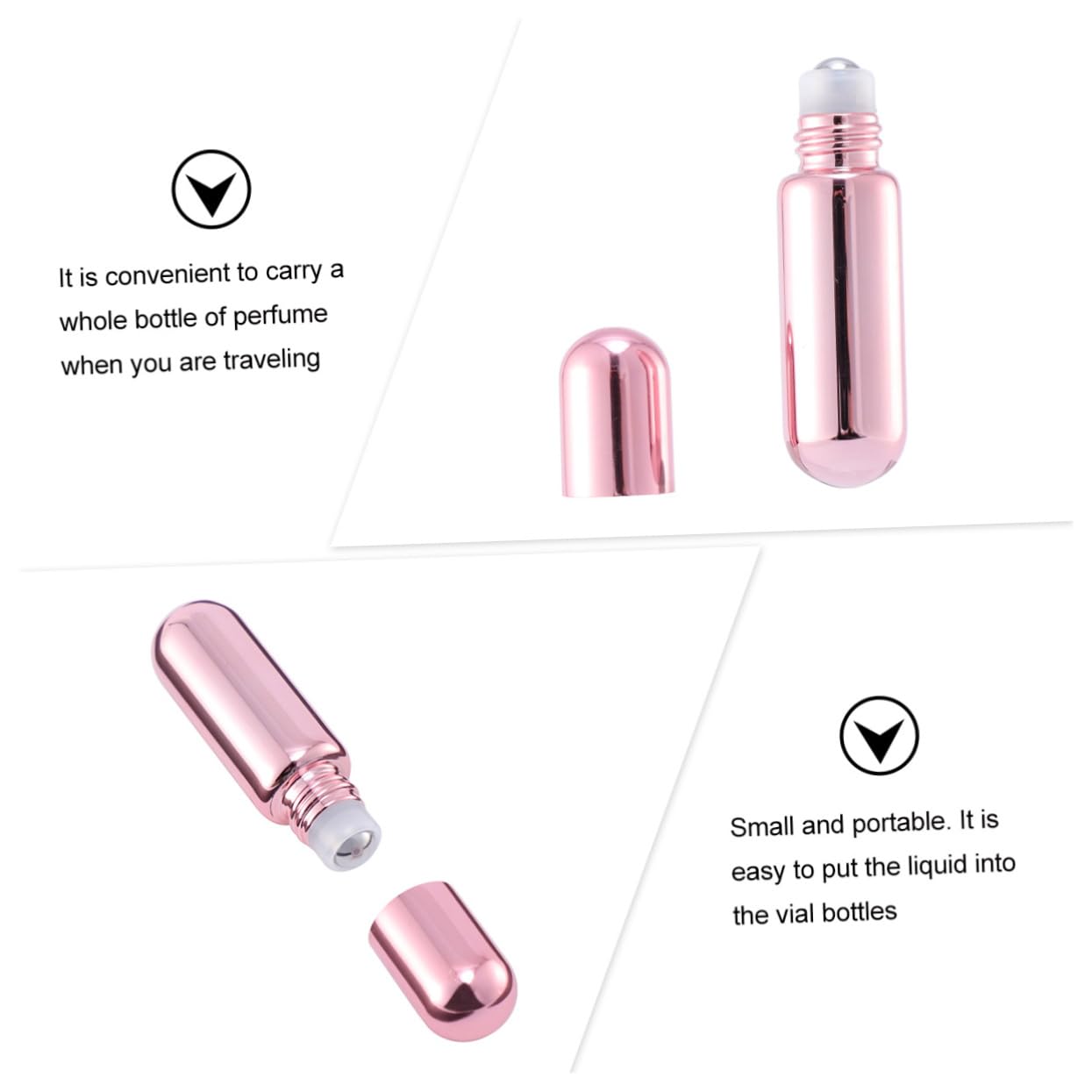 Healeved 3 Set Di Flaconi Roll-on Da Viaggio Da 5 Ml Con Chiusura Ermetica Flaconi Di Profumo E 12 Pezzi*3