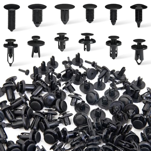 240 Pcs Car Bumper Retainer Clips Plastic Rivets Fasteners Push Retainer Kit - 12 Most Popular Sizes Auto Push Pin Rivets Set -Door Trim Panel Fender Clips for GM Ford Toyota Honda Chrysler