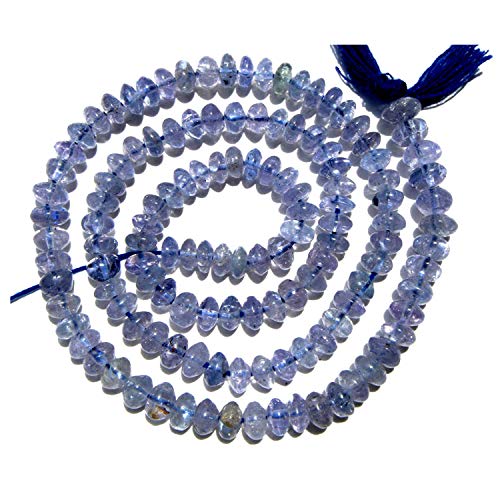 Perles en vrac de tanzanite naturelle lisse 4mm pour création de bijoux DIY