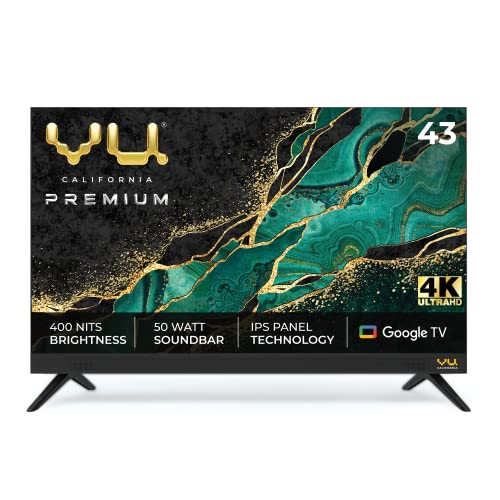 Vu 108 cm (43 inches) Premium Series 4K Ultra HD Smart LED Google TV 43CA (Black)