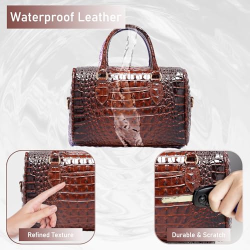 Image of Makcr Joacbv Top-Handle Crocodile Purses For Women Crossbody Leather Bags Trendy Large Capacity Tote with Shoulder Strap