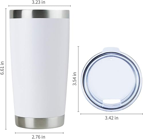 Miniatura 5 de DOMICARE Vaso de acero inoxidable con tapa, doble pared aislada al vacío, taza de viaje, taza de café aislada con recubrimiento de polvo duradero