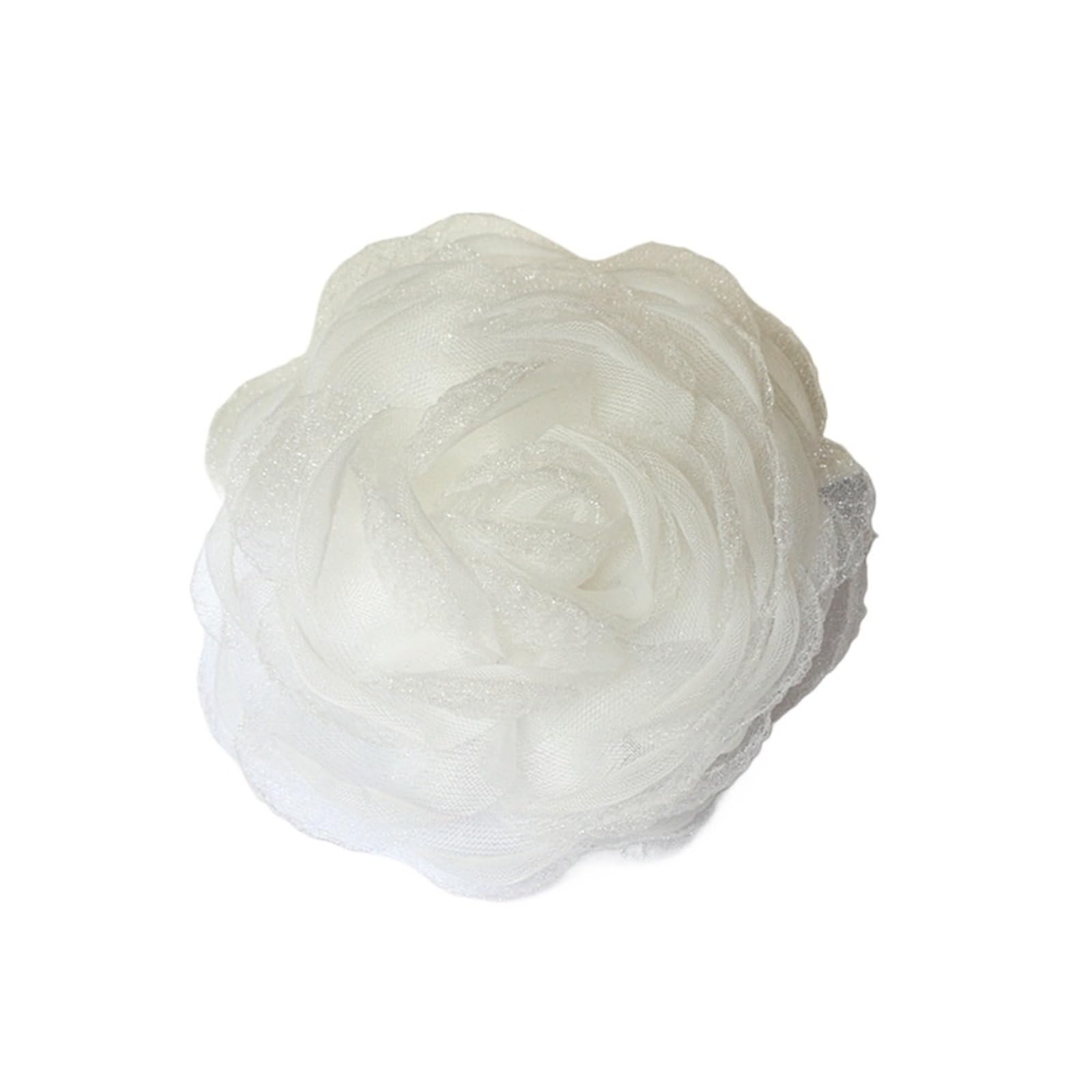 Wtaxbh Color 3 Iron On Patches 12Pcs/Lot 7Cm Handmade Organza Chiffon Rose Fabric Artificial Flower For Wedding Dress Hats Headband Decoration(Color 3)