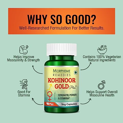 Morpheme Remedies Kohinoor Gold Plus (With Shilajit, Ashwagandha, Safed Musli, Mucuna, Tribulus) – 60 Veg Capsules - Image 5