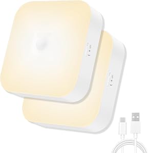 Rechargeable Motion Sensor Closet Light, Wireless Lights, Warm White 2Pack