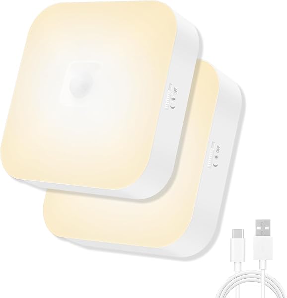 Rechargeable Motion Sensor Closet Light, Wireless Lights, Warm White 2Pack