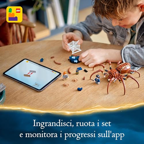 Harry Potter Aragog nella Foresta Proibita, Grande Ragno Giocattolo da Costruire con Parti Snodabili, Giochi di Magia per Bambini e Bambine da 7 Anni in su con 2 Minifigure e Accessori 76434 - Lego - Immagine 6
