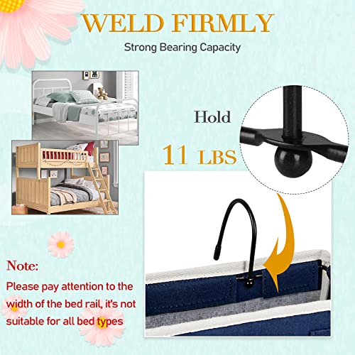 Image of Bedside Storage Caddy /Bedside Hanging Storage Bag for Headboards Bunk Beds Dorm Rooms Book Phone Magazine Holder (Navy Blue)