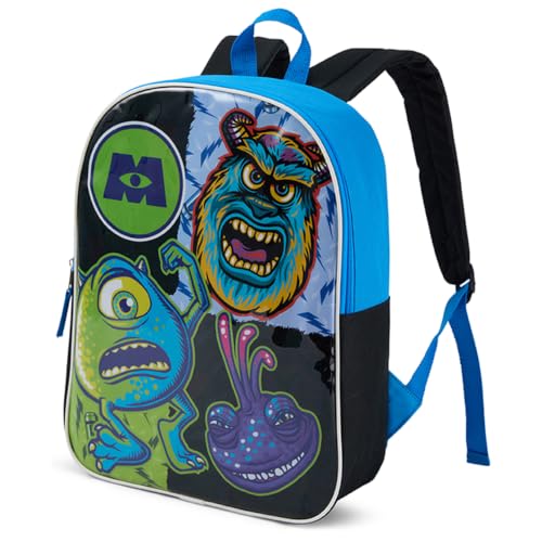 Disney Mochila Monstros para crianças - Mochila infantil fofa e durável para meninos com alças acolchoadas e compartimento com zíper - Mochila infantil ideal para escola e viagem - 38 cm