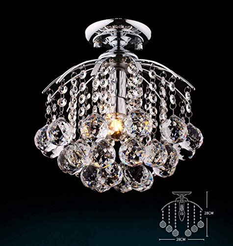 Lustre en cristal K9 haut de gamme de 28 cm pour un salon chic et lumineux