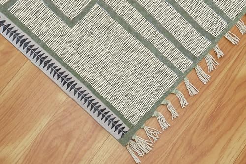 Tapis bohème vert et noir pour une cuisine chic et lavable - 8