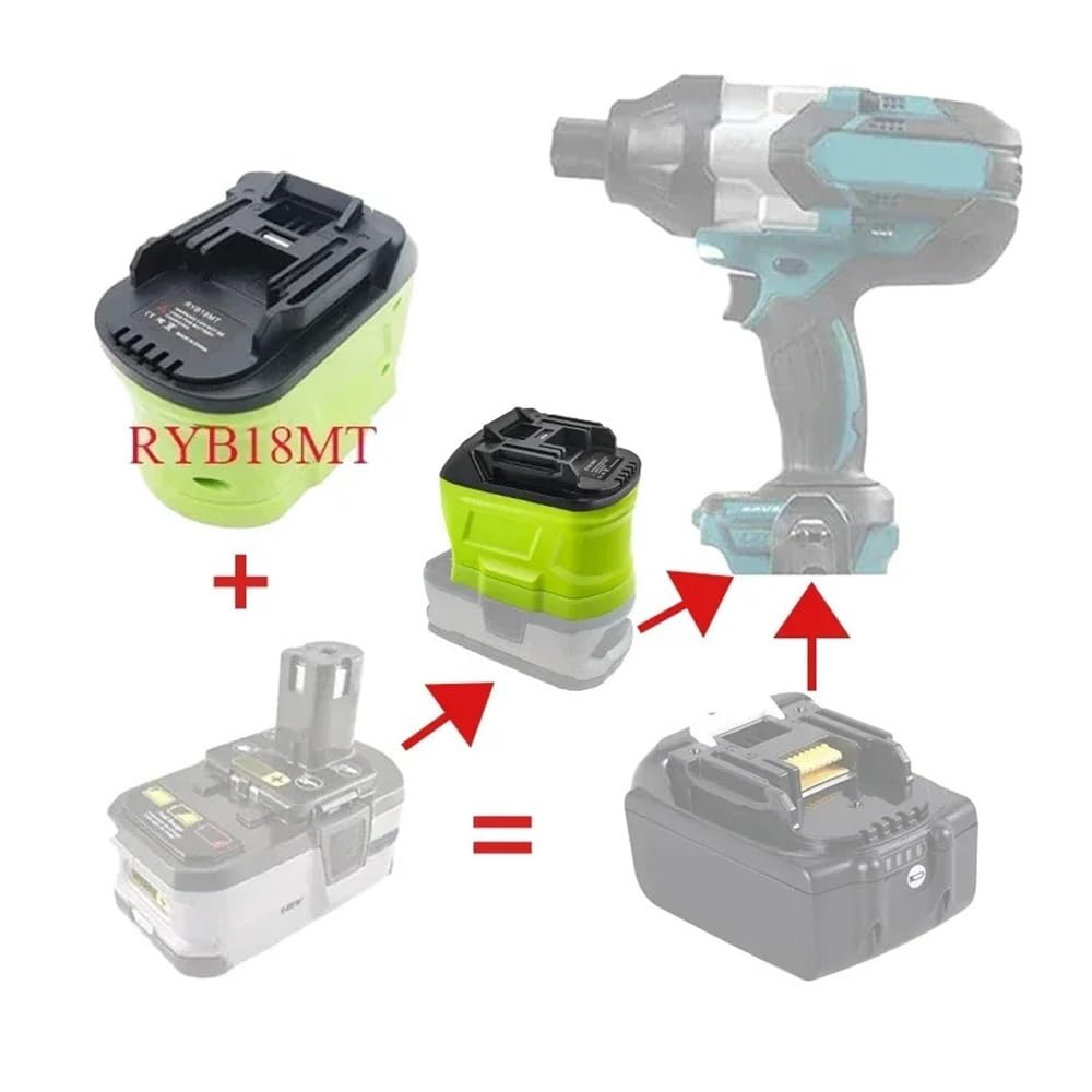 Kompatybilny z akumulatorami litowo-jonowymi Ni-Cd/mAh Ryobi Konwertuje na kompatybilny z narzędziami Makita/Dewalt/Milwaukee RYB18MT RYB20DW RYB18MIL Adapter baterii(RYB20DW)