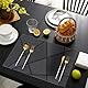 IPEA Tischsets Abwaschbar Schwarz 45 x 30 cm - 6er Set - Für Abendessen, Mittagessen, Frühstück - Hitzebeständig, rutschfest, Schmutzabweisend für Küchentisch und Wohnzimmer - Platzsets Abwischbar