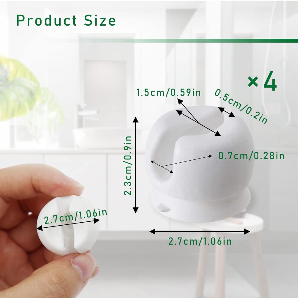 4-Piece Toothbrush Holder with Suction Cup, Wall-Mounted, White