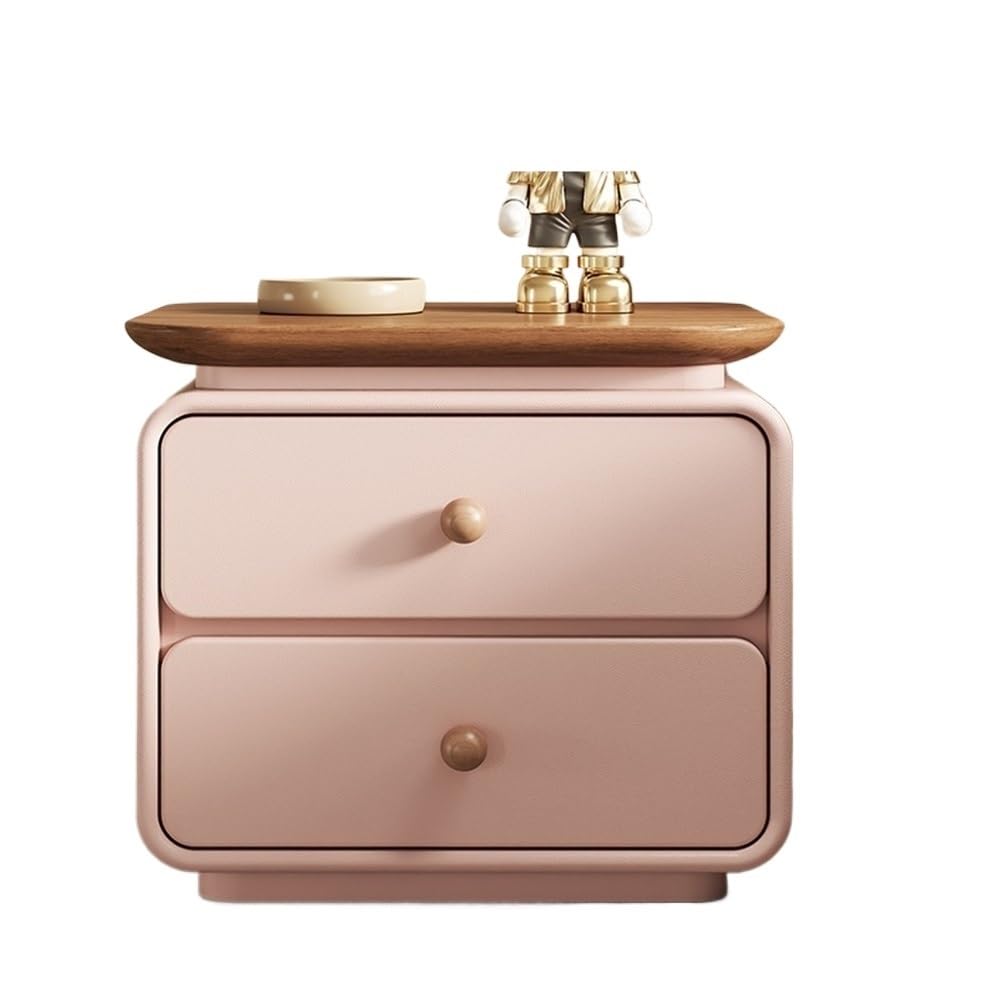 Table de chevet en bois rose compacte pour ranger les petits objets