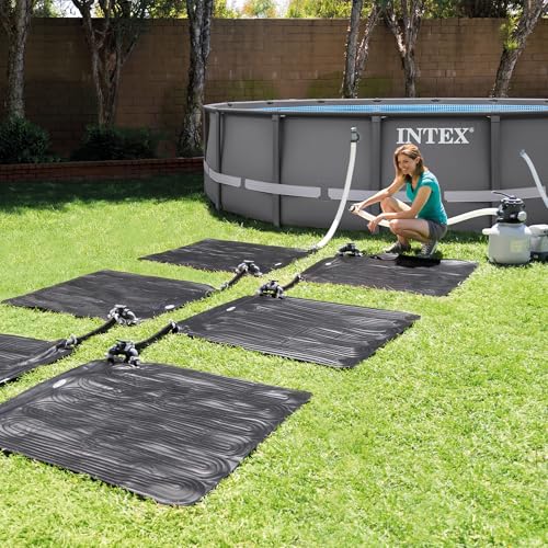 Intex 28685 – Solarpanel für Pools, inklusive Adapter, PVC, schwarz, 120 x 120 cm (Packung mit 2)