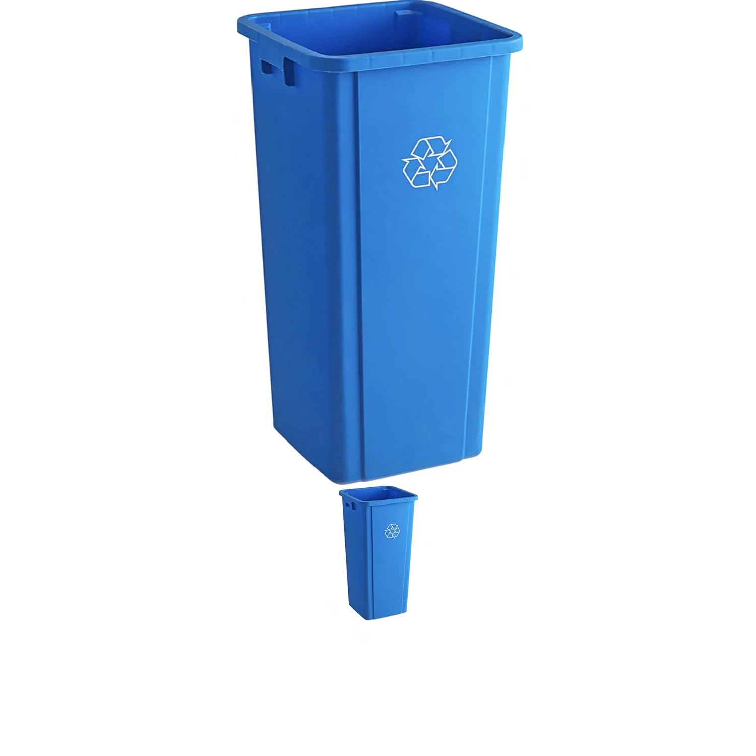 23 Gallon Blue Square Trash can Restaurant Trash can Commercial Trash can Tall Plastic Trash can Industrial Trash can Square Trash cans for Kitchen Janitorial Trash can