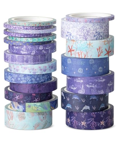 Ruban washi motif marée pour journal intime, la solution anti-bavure pour décorer sans déchirer