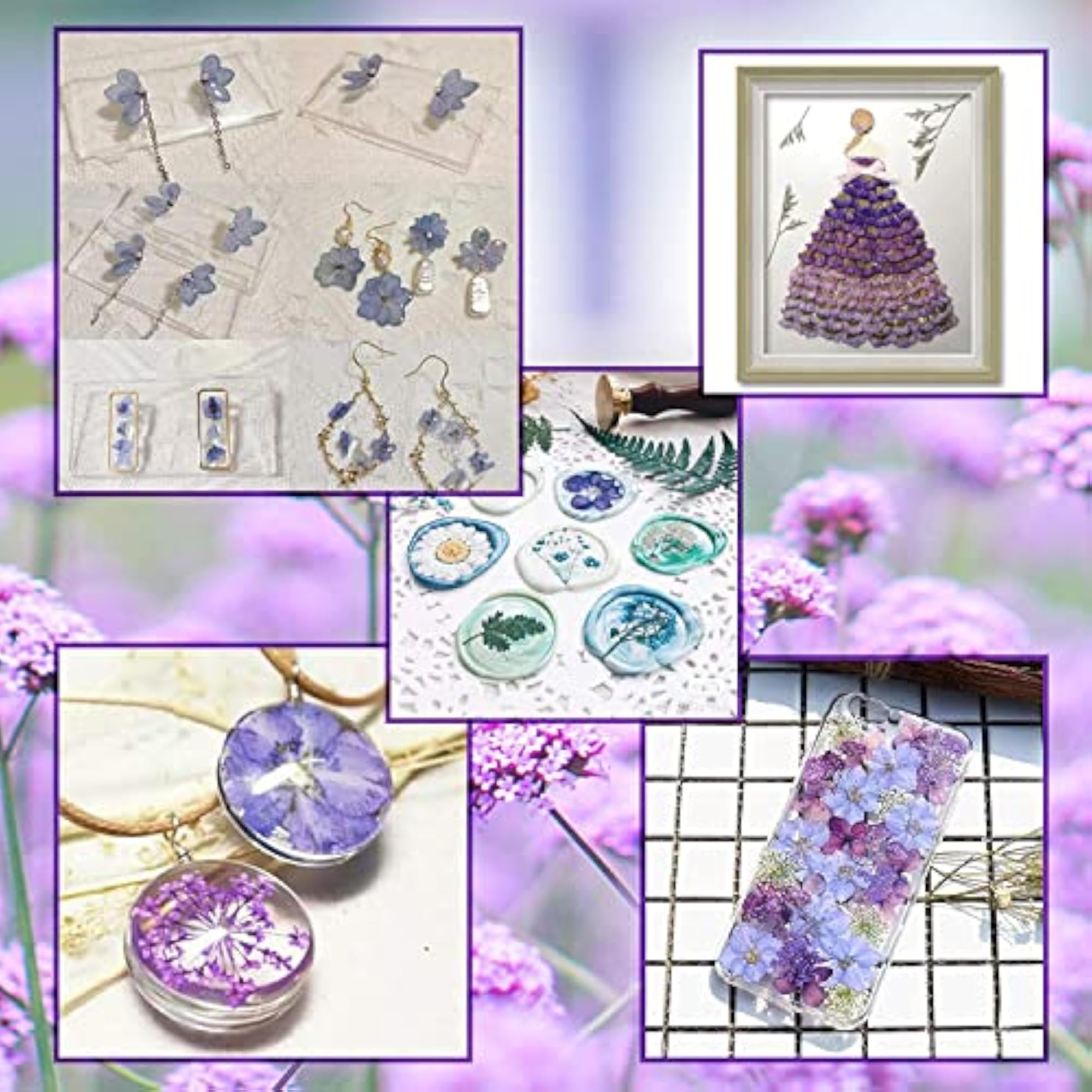 Real Pressed Dried Flowers Leaves Combo for DIY Crafts