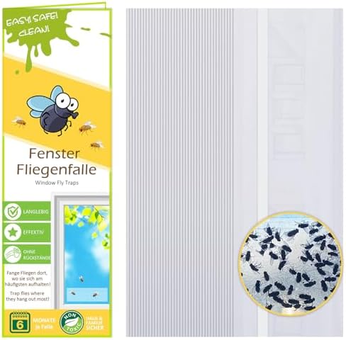 Blooven Fenster Fliegenfalle 40 Stück, Giftfreie Fliegen Fallen für die Fliegen, Fruchtfliegen, Stubenfliegen, Transparent Fly Trap (40 Stück)