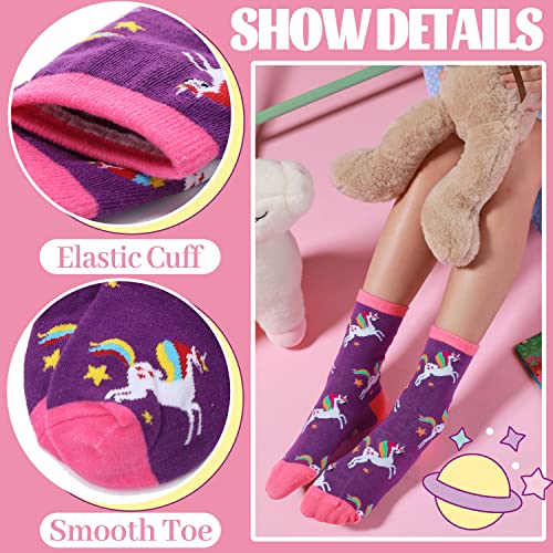 Antsang Children Cotton Crew Socks For Girl Boy Kids Toddler Gift Fashion Cute Cartoon Animal Stocking Stuffer Unicorn Socks 6 Pack (Unicorn-I, 5-8 Years Old) #TOP4