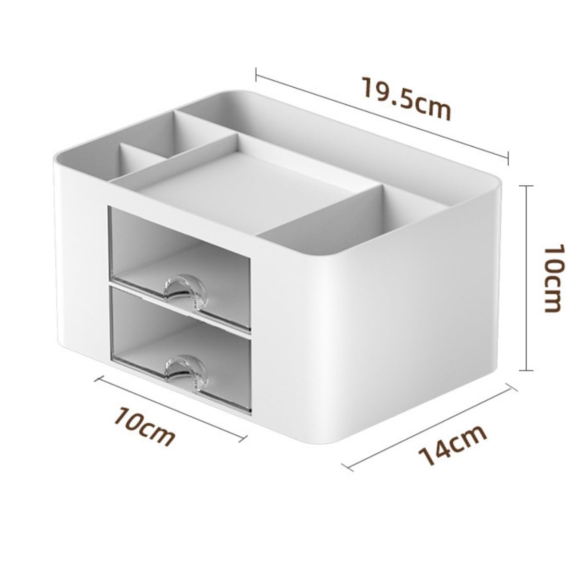 Organizer Scrivania Portapenne in Plastica con 2 Cassetti, da Scrivania for Articoli Artistici for Ufficio Conservazione Forniture(Blue)