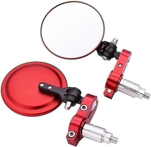 Miniatura 1 de Espejo retrovisor para motocicleta de 3 pulgadas, redondo, plegable, extremo lateral para SUZUKI V-Strom 650DL650 1000DL1000 250DL250 (color rojo,